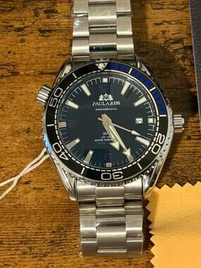 Paulareis Master Professional Automatic Diver Men's Watch Blue Dial